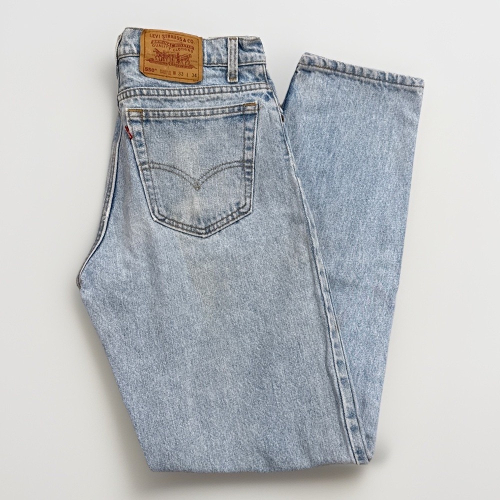 Vintage Levis 550 Jeans Mens 32 x 34 Relaxed Fit 90s Denim Tapered Leg